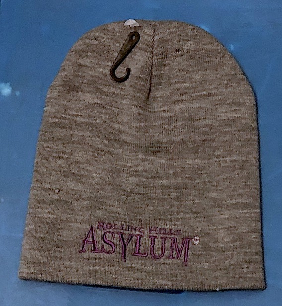 Beanie  Grey with  Purple Embroidery