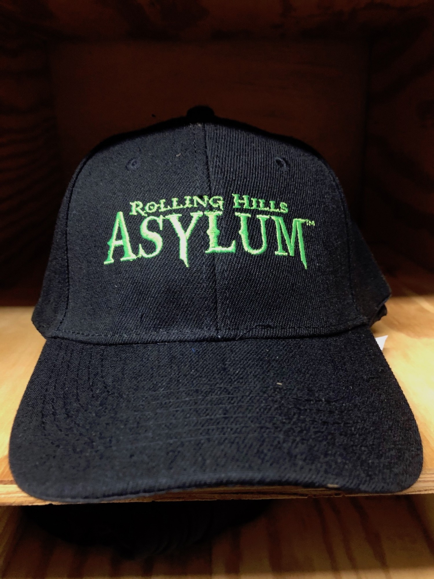 Baseball Hat Black with Green Embroidery